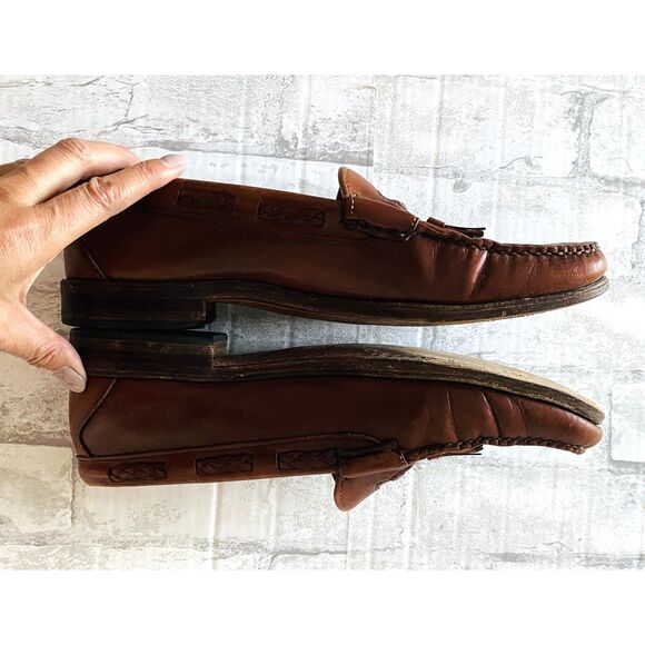 Allen Edmonds Carthage 42426 Brown Leather Moc Toe Tassels Loafers Slip On 12C main image 3